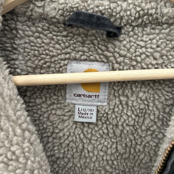 Y2K Carhartt Sherpa-Lined Hooded Detroit Jacket “Black” - Picture 8 of 10